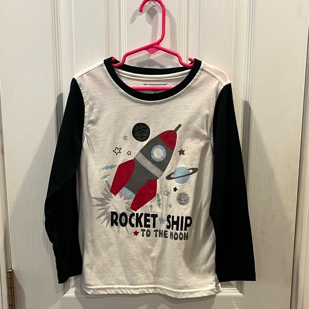 Boys Long Sleeve Rocket Ship Tee